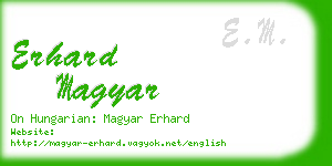 erhard magyar business card
